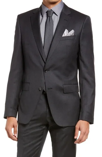 Hugo Boss Solid Wool Sport Coat In Dark Grey