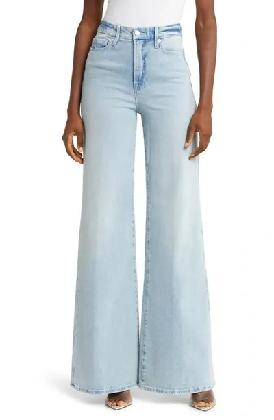 Good American Good Waist Palazzo High Rise Wide Leg Jeans In B452 In Blue