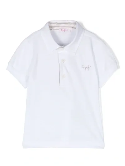 Il Gufo Babies' Embroidered-logo Cotton Polo Shirt In White