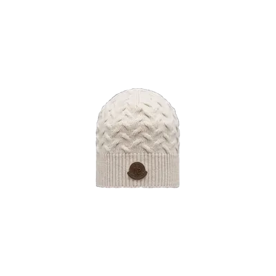 Moncler Collection Bonnet En Laine In Beige