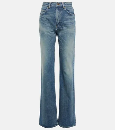 Saint Laurent High-rise Flared Jeans In Blu