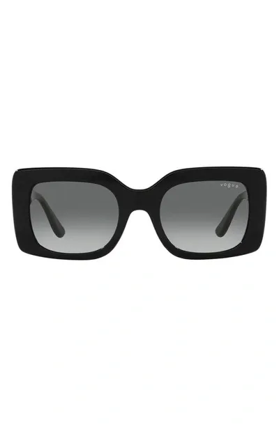 Vogue 52mm Gradient Rectangular Sunglasses In Black