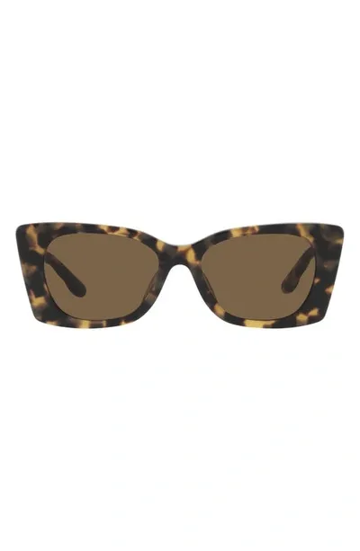 Tory Burch 52mm Irregular Sunglasses In Dark Tort