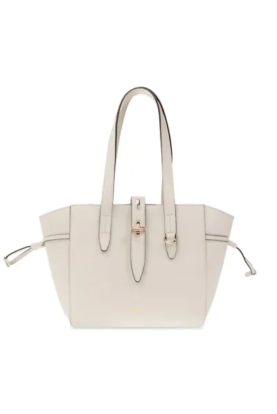 Furla Net Leather Shopper Tote In White