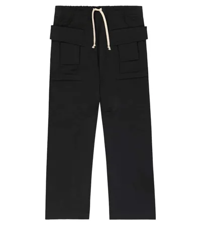 Rick Owens Wide-leg Cotton Cargo Pants In Black