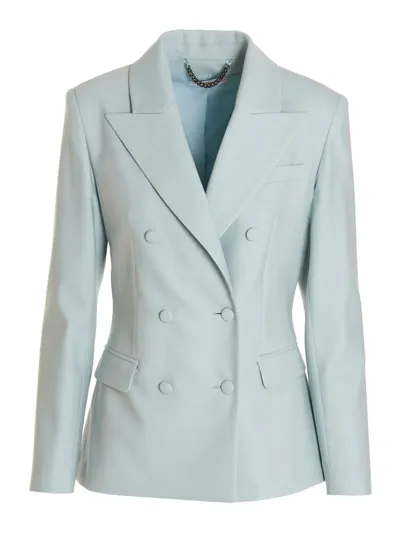 Mvp Wardrobe Waldorf Blazer In Cyan Polyamide In Light Blue