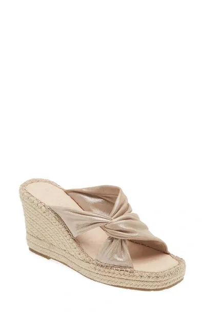 Chocolat Blu Sabrina Platform Wedge Sandal In Champagne Leather