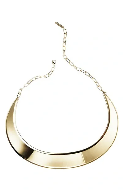 Lafayette 148 Lune Brass Collar Necklace In Yellow