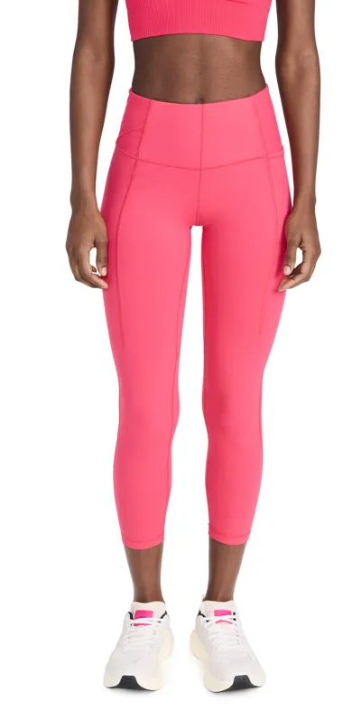 Sweaty Betty Super Soft Flow 7/8 Yoga Leggings Glow Pink S In Red