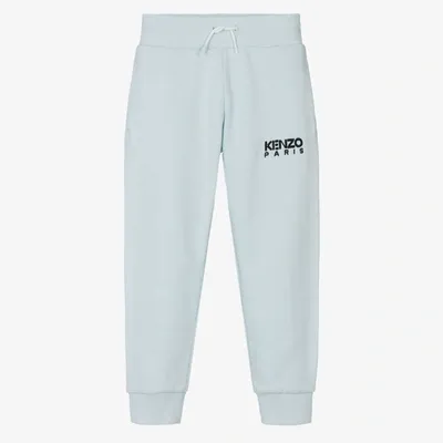 Kenzo Kids' Boys Pale Blue Cotton Logo Joggers