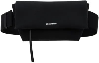 Jil Sander Logo-print Canvas Shoulder Bag In Schwarz