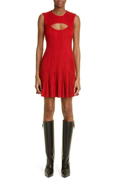 Givenchy Cutout Mini Dress W/ 4g Logo Detail In Vermillon