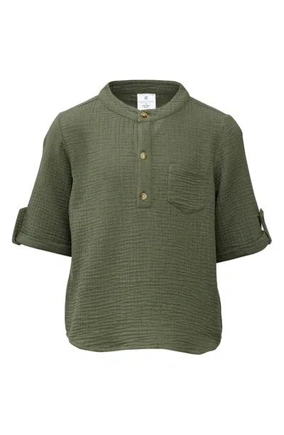 Snapper Rock Kids' Little Boy's & Boy's Frankie Seersucker Henley Shirt In Green