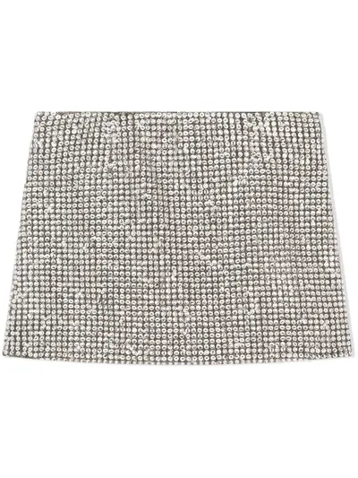 Dolce & Gabbana Kids' Girls Silver Rhinestones Skirt