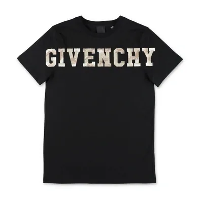 Givenchy Kids' Black Cotton Jersey Boy  T-shirt In Nero