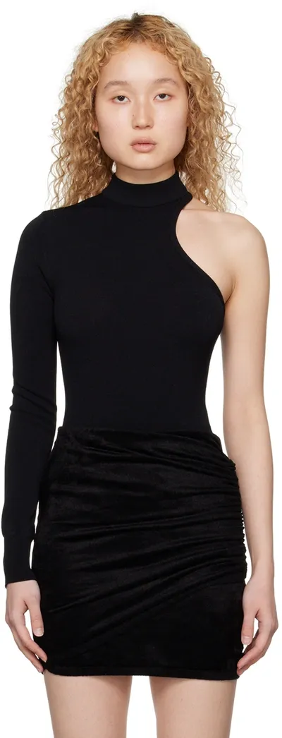 Alaïa Black Asymmetric Second Skin Bodysuit