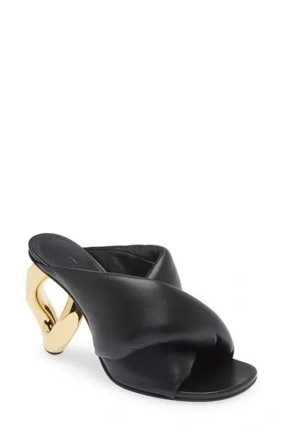 Jw Anderson Twist Chain Slide Mule Sandals In Black