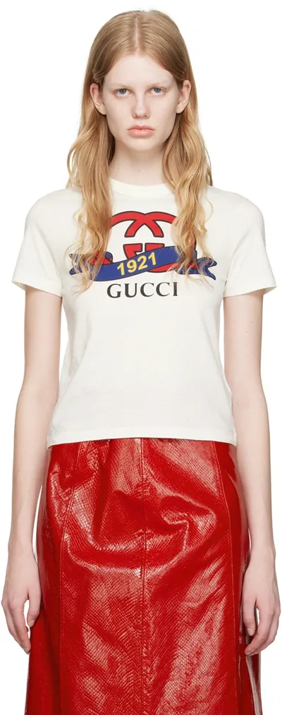 Gucci Cotton Jersey T-shirt In Sunlight,white