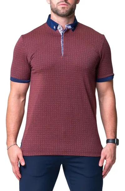 Maceoo Mozartopa Red Short Sleeve Cotton Polo