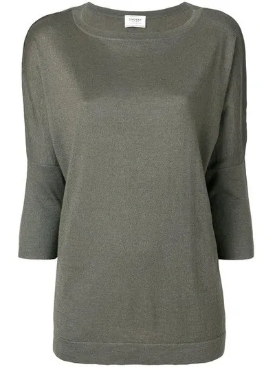 Snobby Sheep Cropped Sleeves Jumper In Green