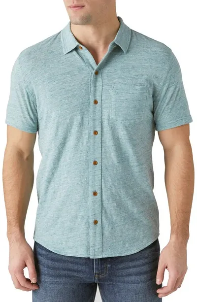 Lucky Brand Short Sleeve Button-up Shirt In Sagebrush Green