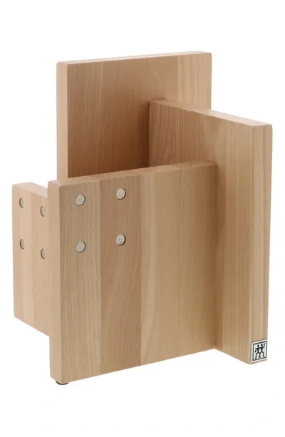 Zwilling Italian Square Magnetic Beechwood Knife Block In Natural Beechwood