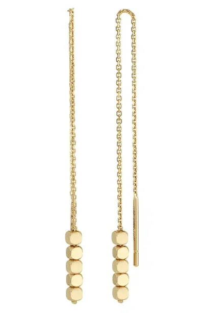 Bony Levy 14k Beaded Threader Earrings In 14k Yellow Gold