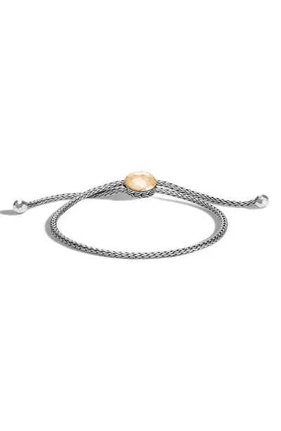 John Hardy Classic Chain Hammered Pull Through Bracelet In Silver