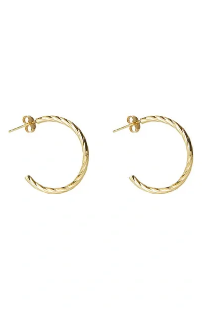 Argento Vivo Sterling Silver Rope Hoop Earrings In Gold