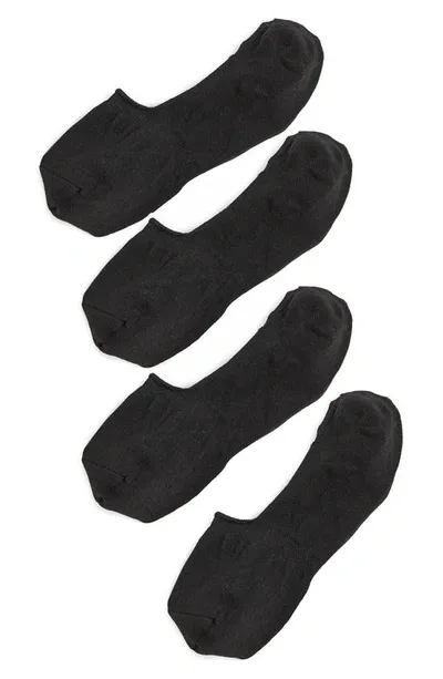 Stems 4-pack Breathable No-show Liner Socks In Black