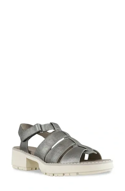 Munro Marley Fisherman Sandal In Silver Metallic