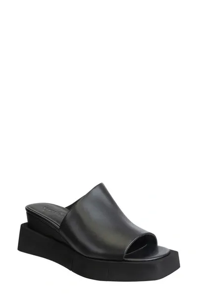 Naked Feet Infinity Wedge Slide Sandal In Black