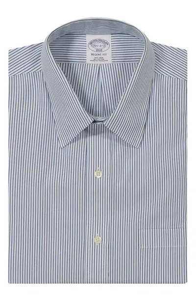 Brooks Brothers Non-iron Regent Fit Dress Shirt In Str Bl