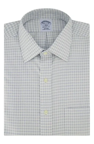 Brooks Brothers Hairline Non-iron Dobby Dress Shirt In Chkwhtltblue