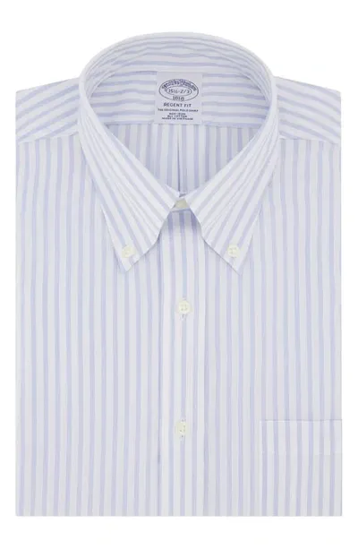 Brooks Brothers Non-iron Regent Fit Dress Shirt In Bluesdblpinstp