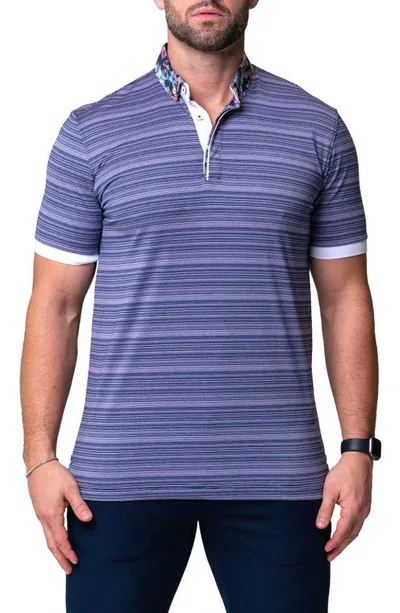 Maceoo Mozartbayu Purple Short Sleeve Cotton Polo