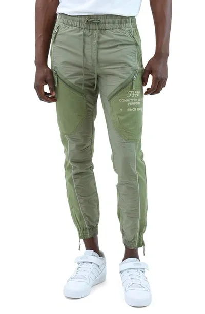 Prps Bear Cub Cotton Joggers In Army Green