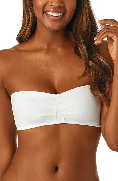 On Gossamer Cabana Strapless Cotton Blend Bandeau In White