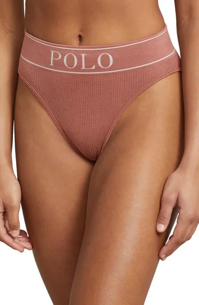 Polo Ralph Lauren High Waist Briefs In Terracotta