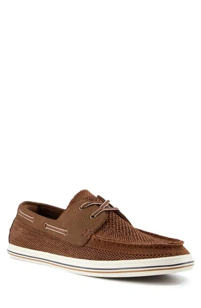 Dune London Burnner Knit Boat Shoe In Tan