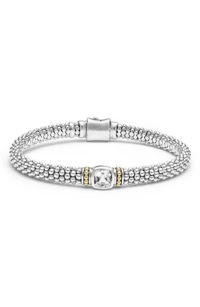 Lagos Caviar Color White Topaz Bracelet In White/silver