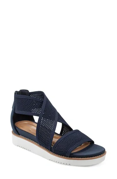 Easy Spirit Wander Strappy Sandal In Dark Blue