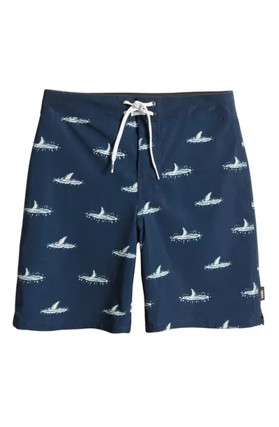 Vans Kids' The Daily Shark Fin Board Shorts In Dress Blues