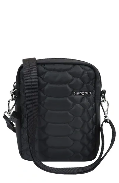 Hedgren Josephine Croc Embossed Water Repellent Crossbody Bag In Black