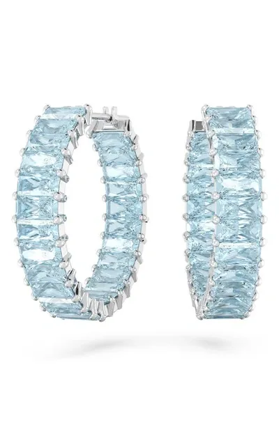 Swarovski Matrix Hoop Earrings In Blue