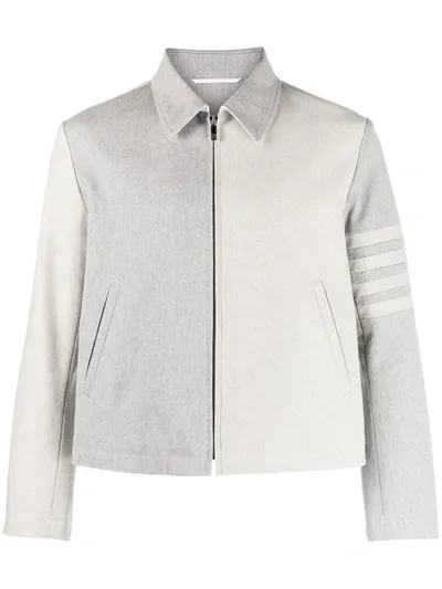 Thom Browne Funmix 4-bar Stripe Golf Jacket In Grey