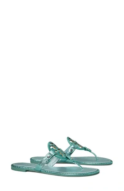 Tory Burch Miller Leather Sandal In Laguna Green