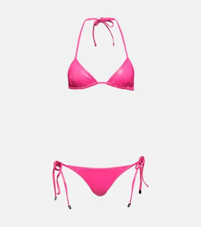 Attico Triangle Bikini In 008 Fuchsia