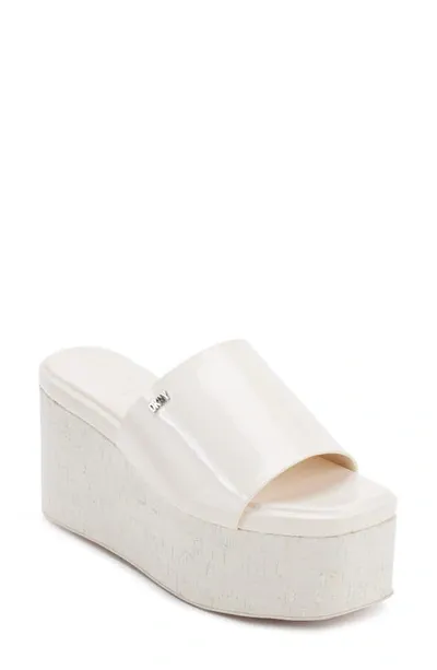 Dkny Adalira Platform Slide Sandal In Tan/beige