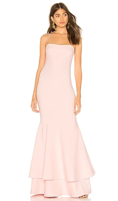 Likely Aurora Double-flounce Hem Gown In Roseshadow